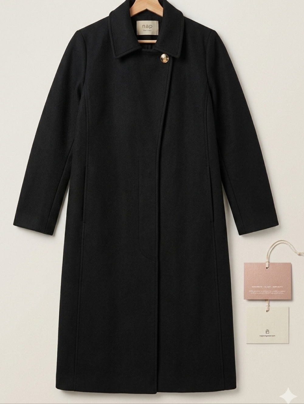 NapBlack Wool-Blend Trench Coat